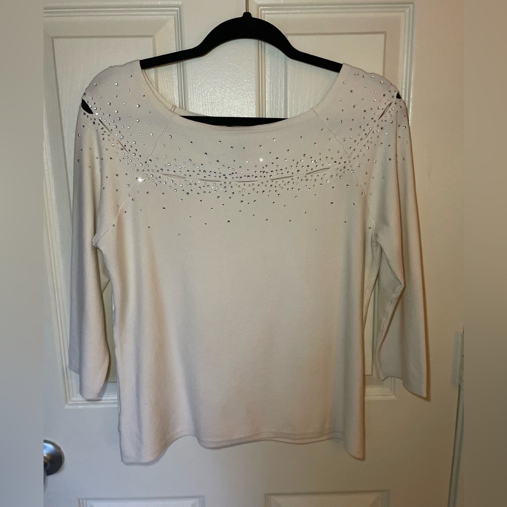 Katherine Borlay sweater with sequins, Cream
